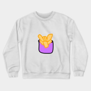 Purple box with yellow fries art Crewneck Sweatshirt